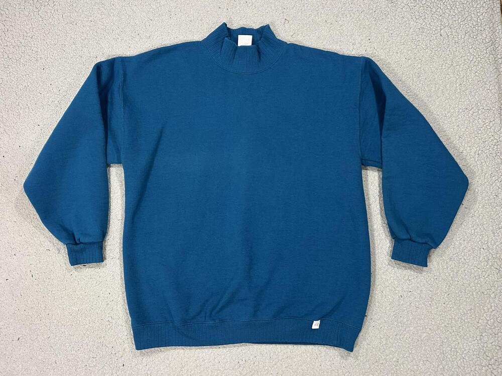 Vintage Russell Athletic Sweatshirt Mens XL Blue Blank Fleece Made USA 90s